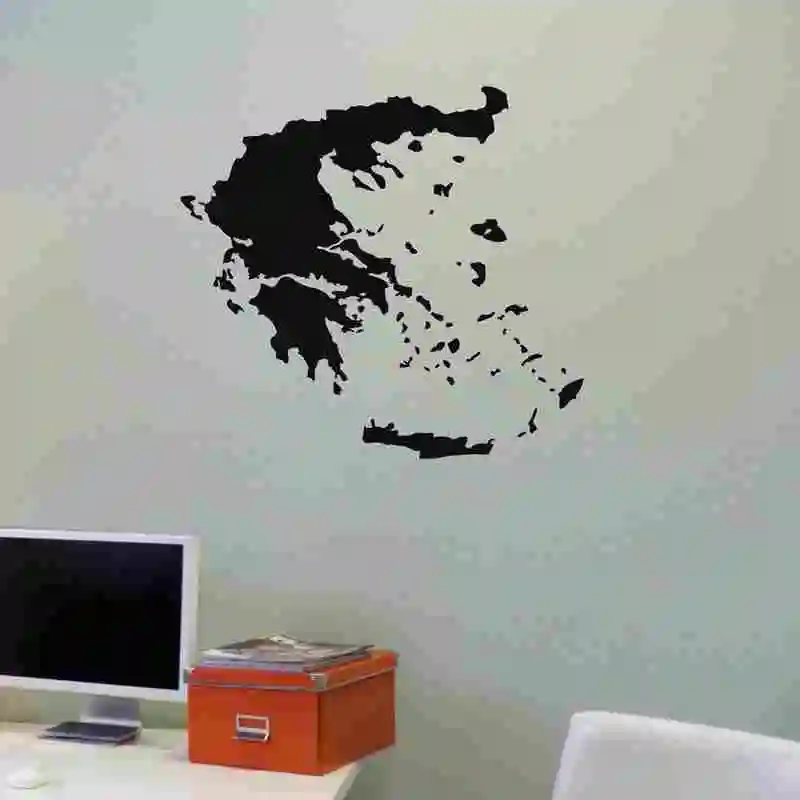 Greece Map Sticker Decal Posters Vinyl Wall Decals Pegatina Quadro Parede Decor Mural Map 087