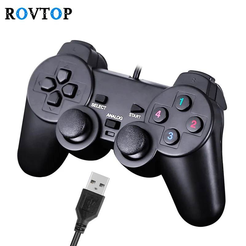 

Rovtop PC Wired Gamepad Game USB Controller Dual Vibration Shock for PC Computer Laptop Joystick for WinXP Windows Vista Gamepad