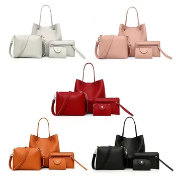

Sell at a loss! 4PCS/Set Shoulder Bags Women Lady Leather Handbag Tote Purse Messenger Satchel Women's Bag Sets