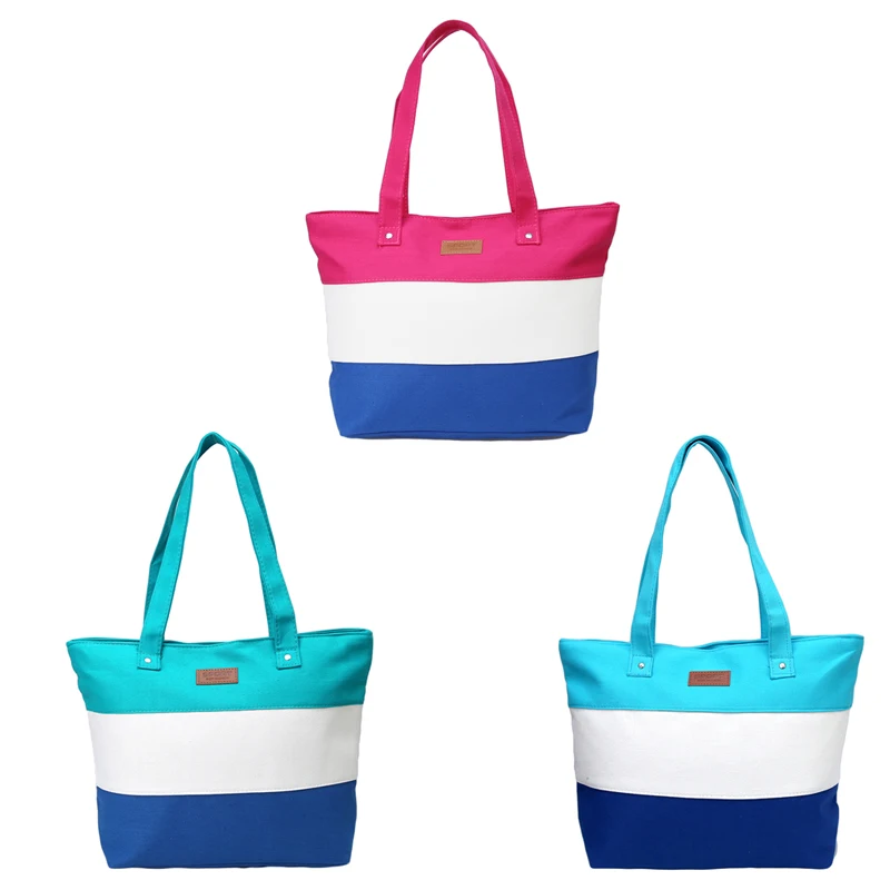 

Large Capacity Para Mujer Women Stripes Canvas Shoulder Messenger Bag Summer Beach Handbag Bags Totes Bolsa Feminina
