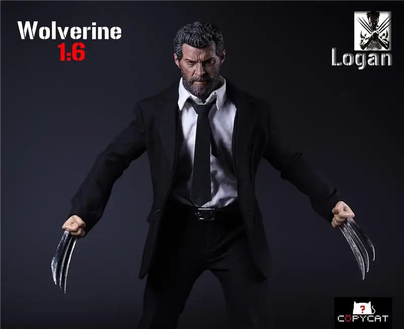 1:6 X-man Wolverine Logan Action Figure Old Hugh Jackman Head Sculpt Body Figure Western Suit DIY 12Inches Figurine Dolls