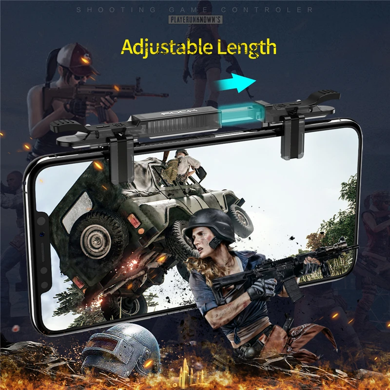 روك قابل للسحب الهاتف لعبة الزناد ل PUBG حكم بقاء L1 R1 4-7 بوصة اطلاق النار أذرع التحكم في ألعاب الفيديو المعادن النار زر تهدف مفتاح