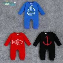 2016 Spring models Romper Baby SeaWorld Baby climbing clothing Infant Out clothes leotard Rompers