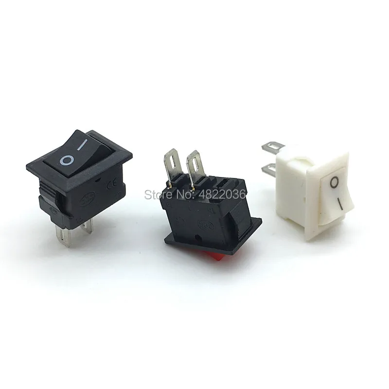 10 шт. KCD11-101 3A/250 в маленький черный красный белый 10*15 мм SPST 2PIN ВКЛ/ВЫКЛ Лодка Кулисный Переключатель автомобиля Приборная панель грузовик RV ATV Home