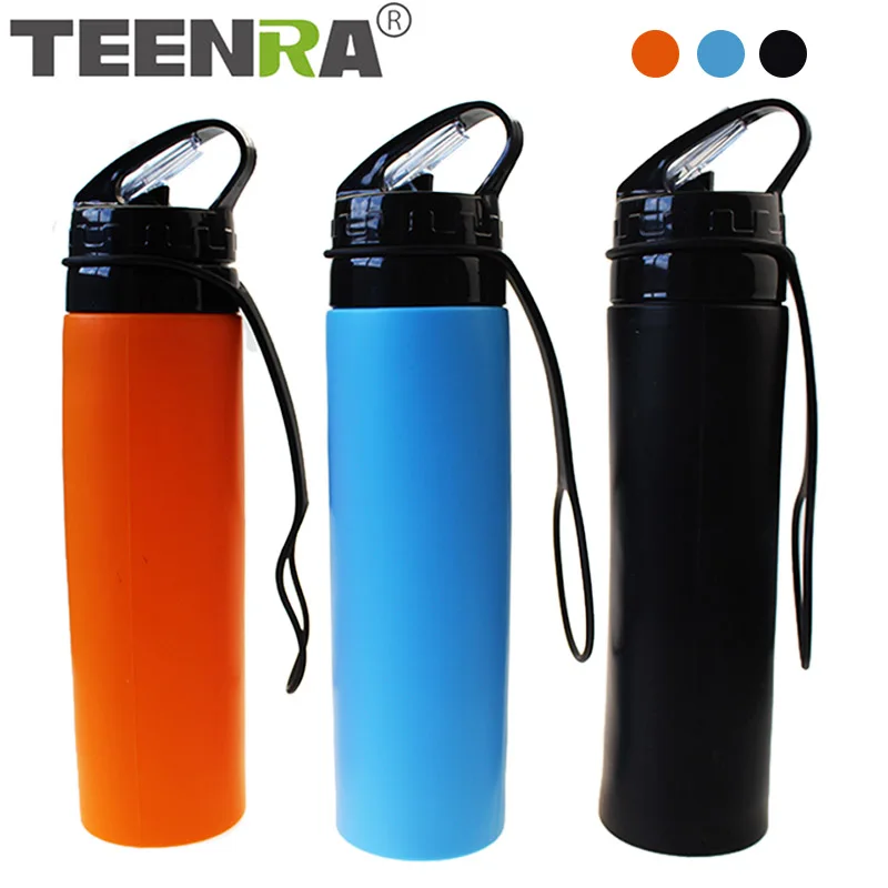 TEENRA 1 шт 600 мл складная бутылка для воды спортивная силиконовая бутылка для питья bicile шейкер для протеина Спортивная бутылка для воды для путешествий