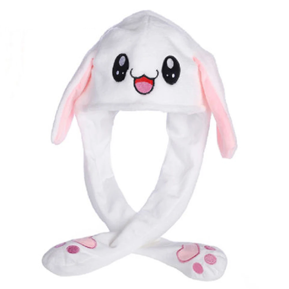 Милый Плюшевый заяц для женщин и детей, шапка с ушками кролика, может перемещаться в виде подушки безопасности, игрушка в подарок