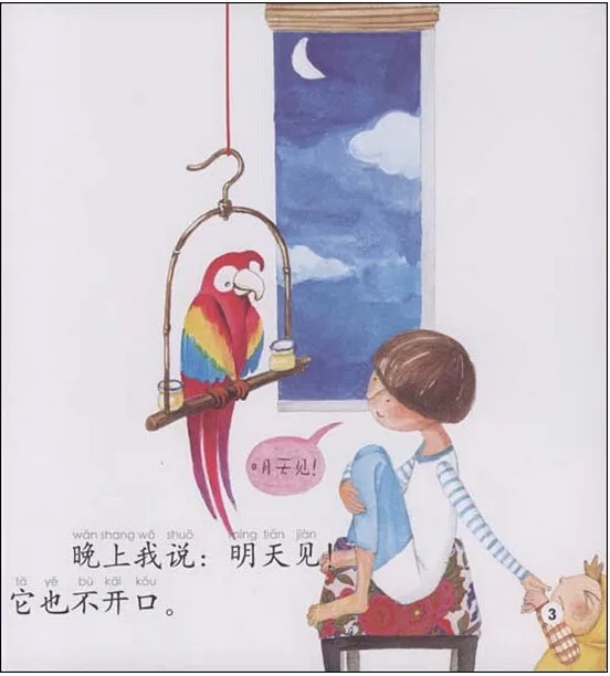 New chinese Mandarin stories books for kids :The taking birds, Chinese short story with Pinyin and learning Hanzi