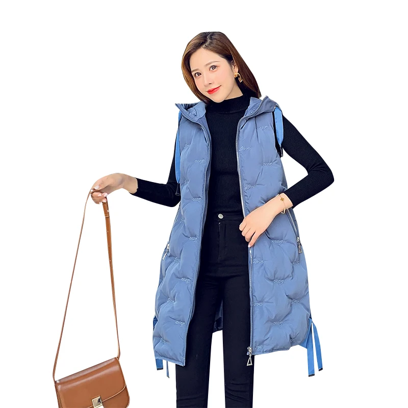 

2019 TFMLN Autumn Winter Long Vest Warm Women Casual Cotton elegant Vests Fashion Coat Vintage Cardiganr Woman Clothing