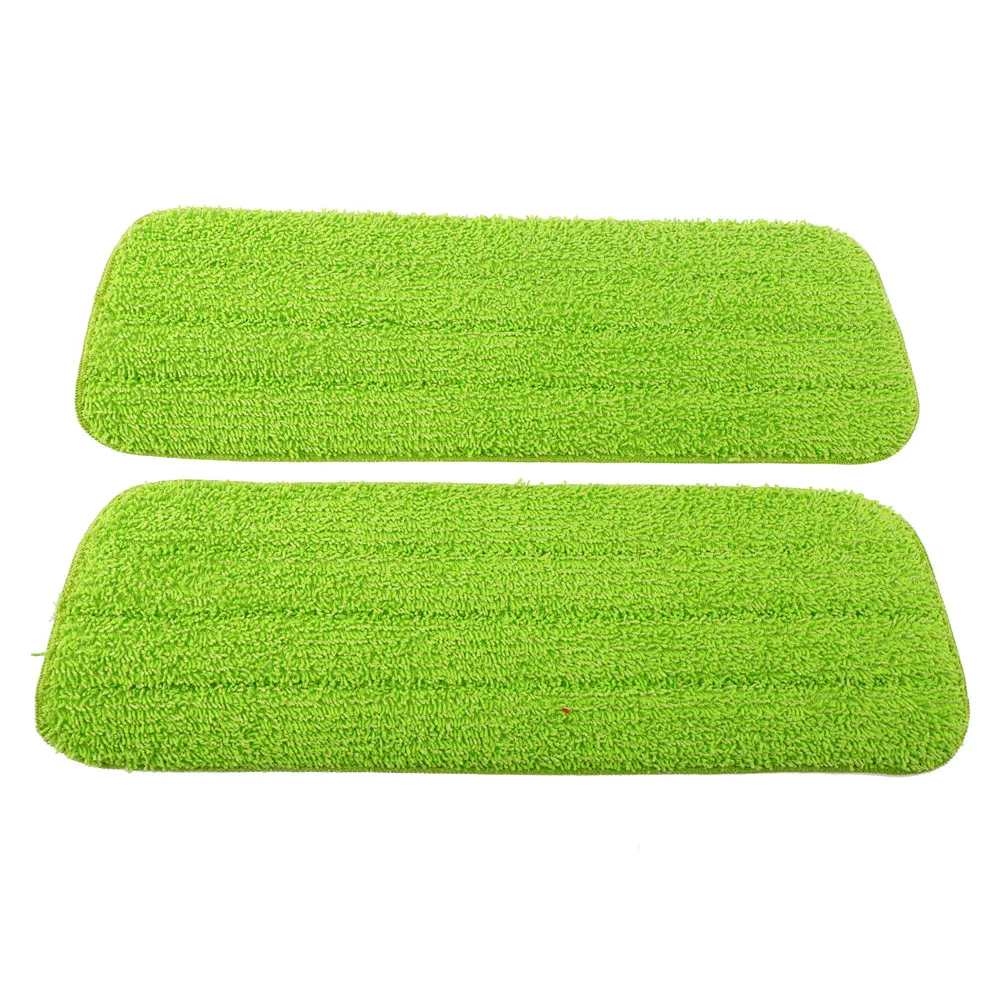 2 шт. 42*14,5 см многоразовые микрофибры Pad для спрей Mop практические чистящих из микроволокна пол пыль бытовой без каблука заправка инструмент - Цвет: green