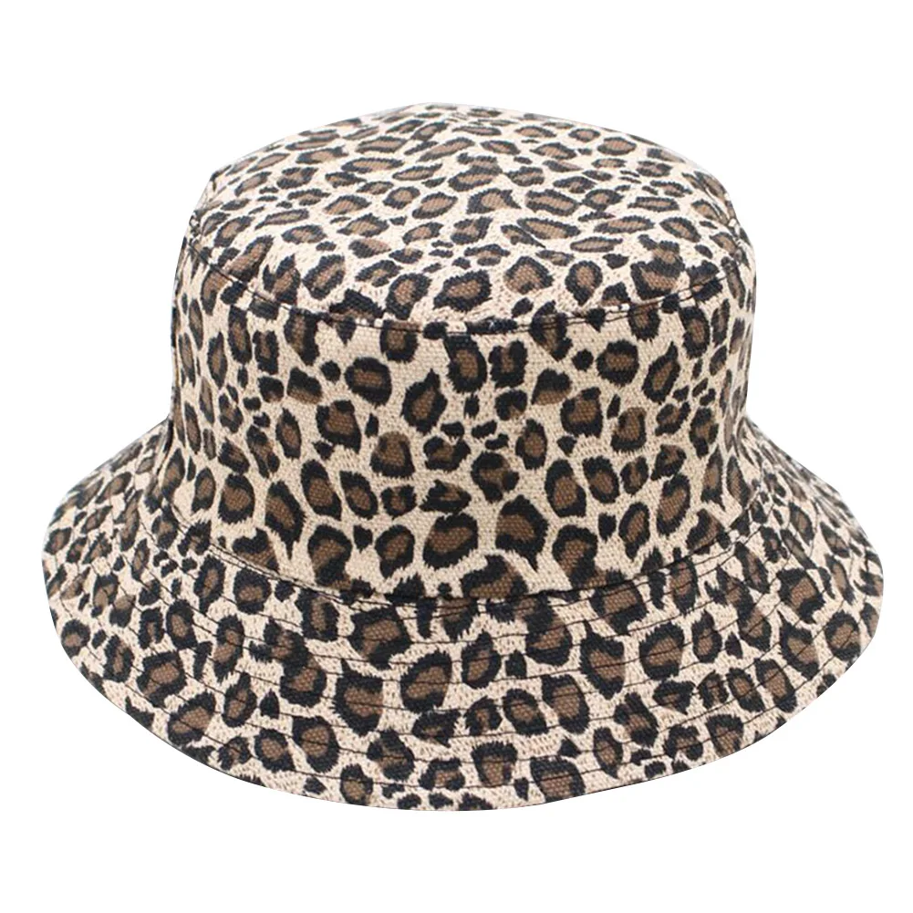 

Men Women Daily Summer Double Sided Leopard Print Parasol Portable Casual Outdoor Colorful Folding Light Dome Bucket Hat