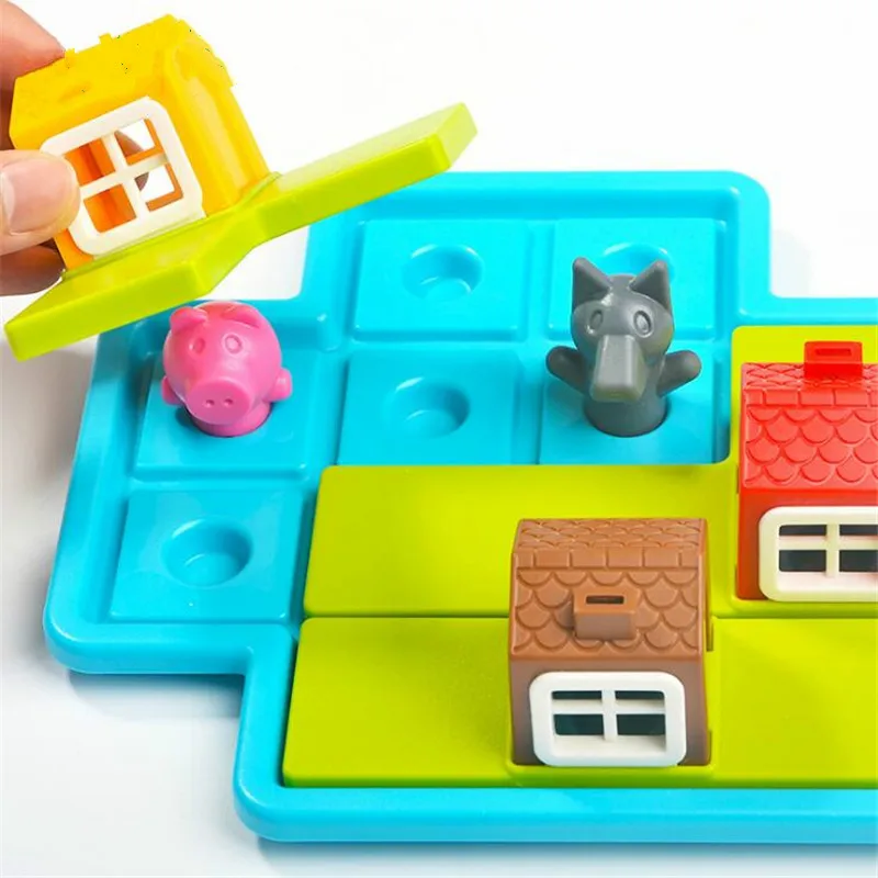 Детский блок цветная доска игра вызов Три поросенка для детей образовательный Рождественский подарок интеллектуальная игрушка