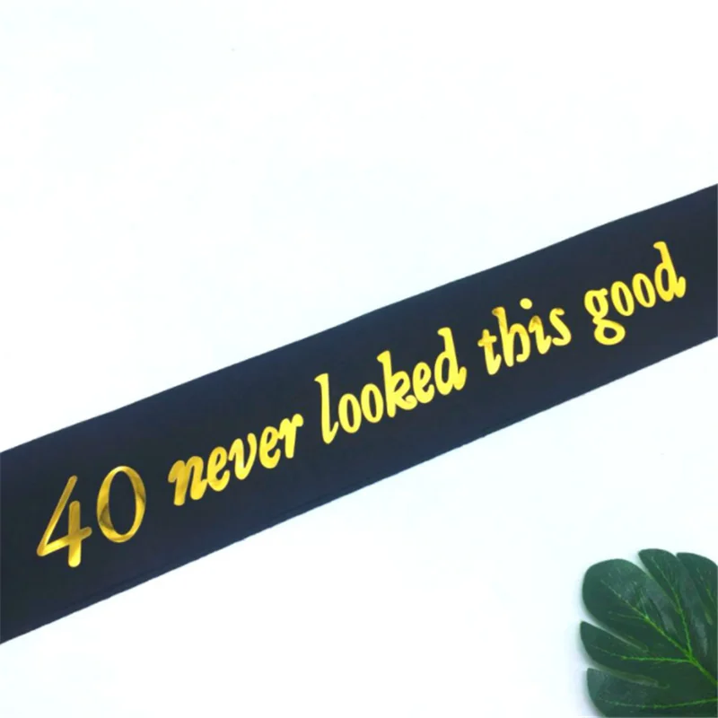 1Pcs Gold 40 60 70 Happy Birthday Party Decorations Adult Shoulder Straps Etiquette Belt Bachelorette Party Decor Party Supplies