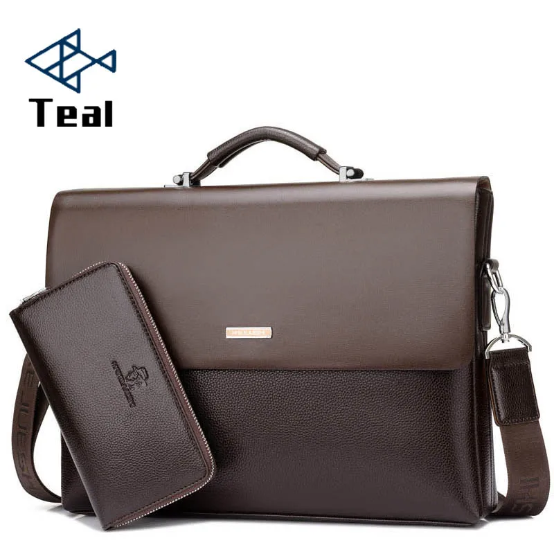 2018 Brand Business Men Briefcase Bag pu Leather Black Luxury Designer Laptop Bag Office Large ...