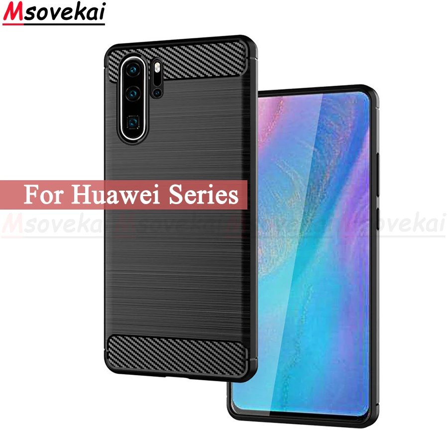Для huawei P30 P20 Pro Lite Nova/4e Nova 3e углерода чехол силиконовый бампер мягкий ТПУ защитный
