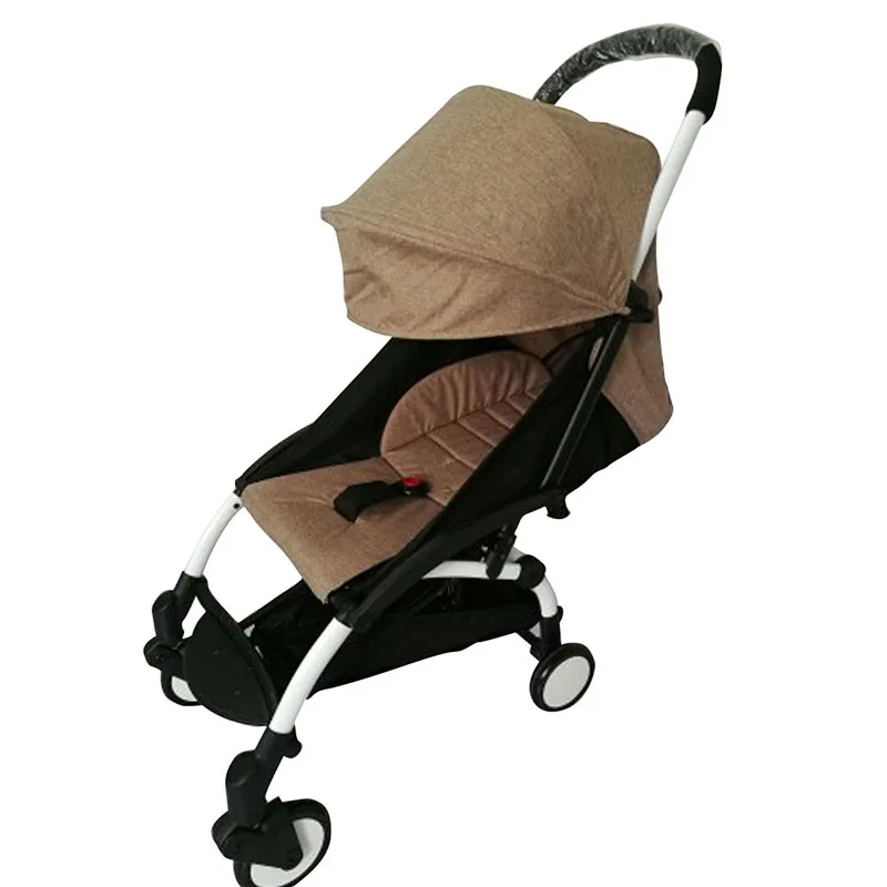 Baby Stroller Sun Shade Awning Anti-UV Baby Strollers Canopy Cover Car Sunshade Cover Linen Hood Seat Pad Stroller Accessories - Цвет: Coffee