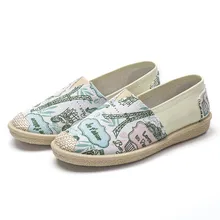 Женская пикантная обувь с милым принтом с героями мультфильмов; цвет бежевый; Летние Женские Черные слипоны; sapatos femininos; Повседневная дышащая обувь на плоской подошве