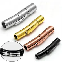 10 шт./лот 316L Золотой/черный Цвет Нержавеющая сталь ювелирные соединители детали 2/3/5/8 стержень мм отверстие застежками для DIY кожаный шнурок для Подвески Браслет