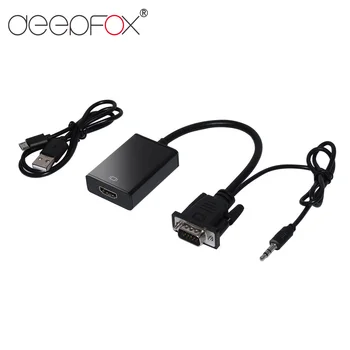 

DeepFox Manufacture VGA to HDMI Adapter with 3.5mm Audio & USB Cable VGA HDMI Converter