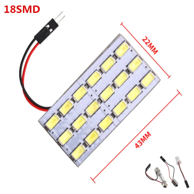 1 комплект Автомобильная панель лампа для чтения карты 5630 12 18 24 36 светодиодный SMD 5730 купольная интерьерная лампа на крышу BA9S T10 C5W адаптер Festoon Base - Испускаемый цвет: 18led