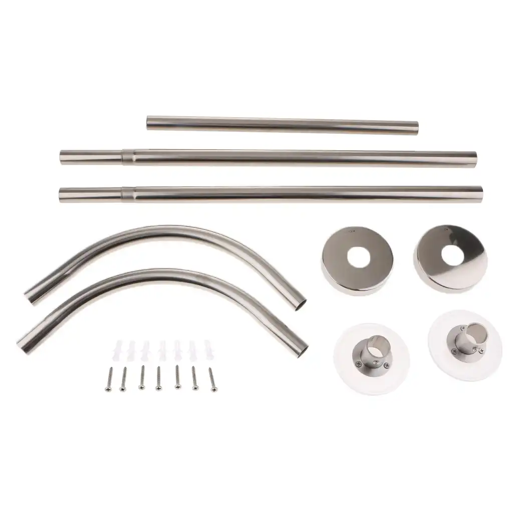 Extendable Corner Shower Curtain Rod Pole 31 47inch No Punching