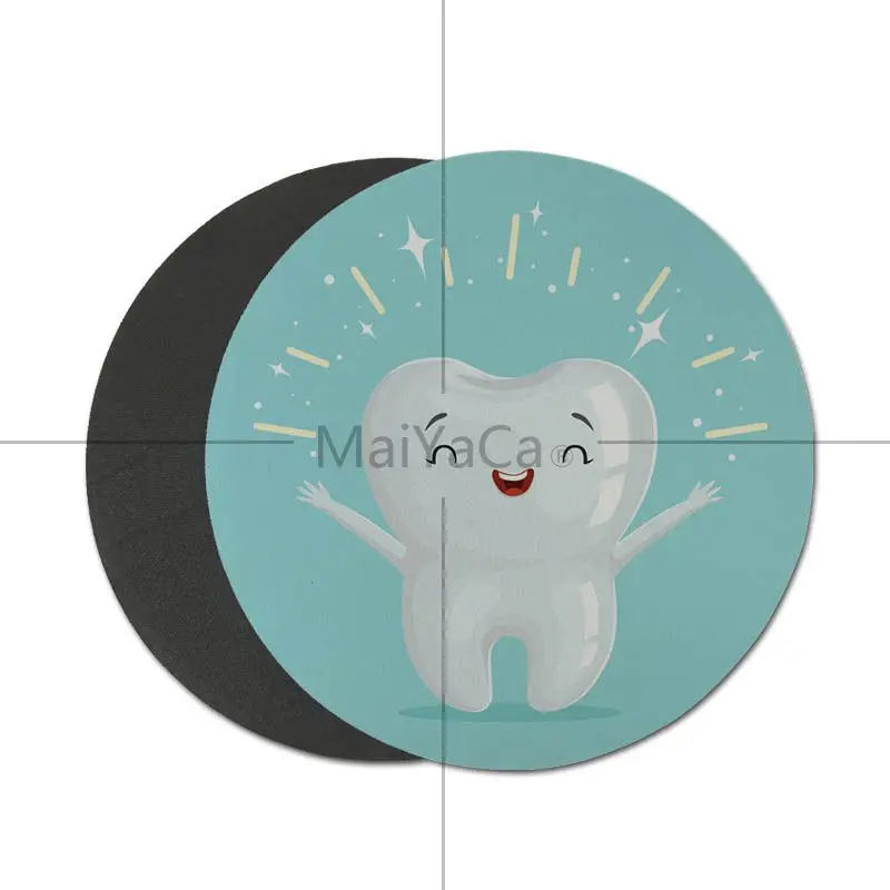 MaiYaCa мультяшный милый белый зуб Противоскользящий прочный резиновый натуральный резиновый круглый игровой коврик для мыши новейший супер милый коврик для мыши - Цвет: 20X20 CM