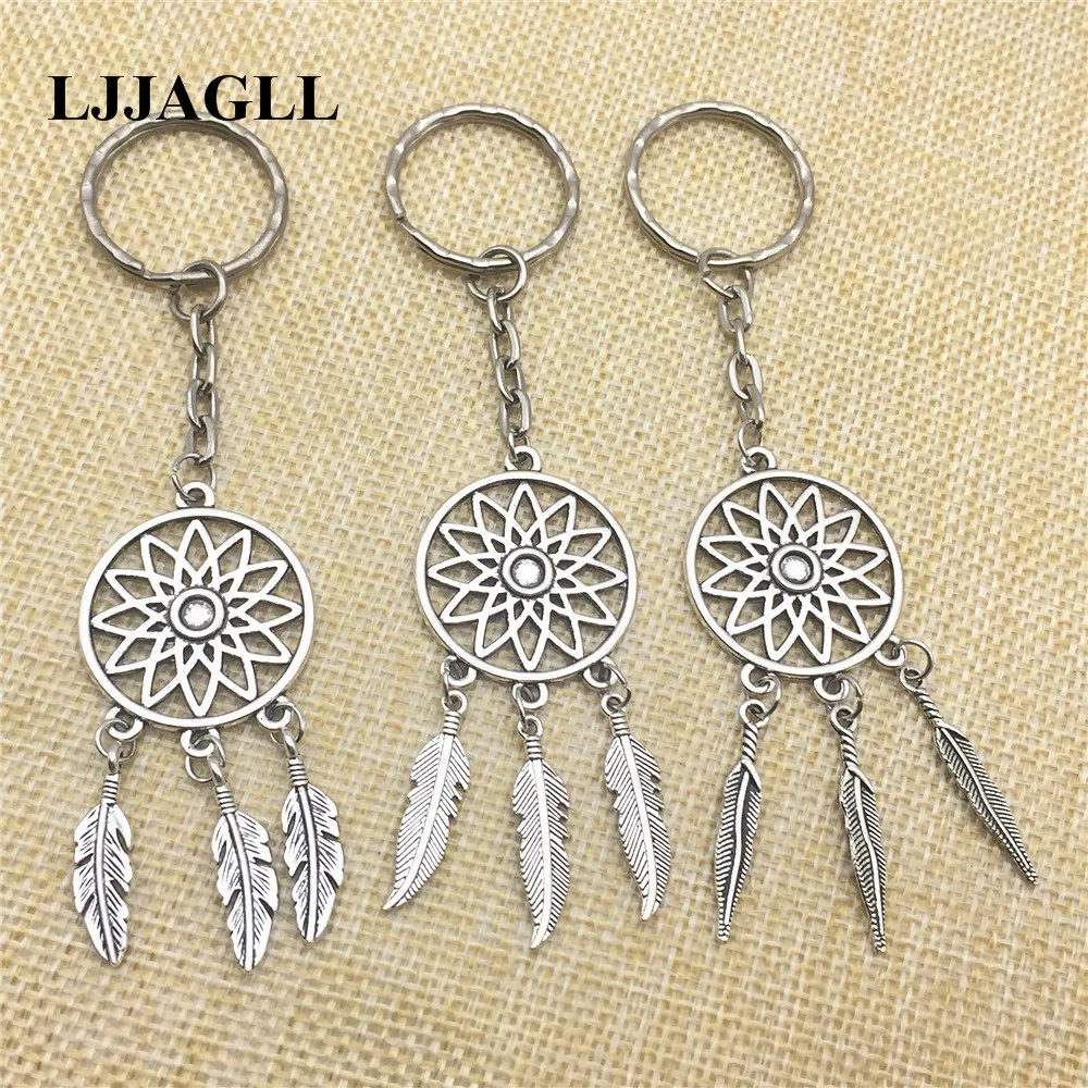 Dream Catcher Charms 3pcs DIY Custom Keyrings Feather Charms Dream