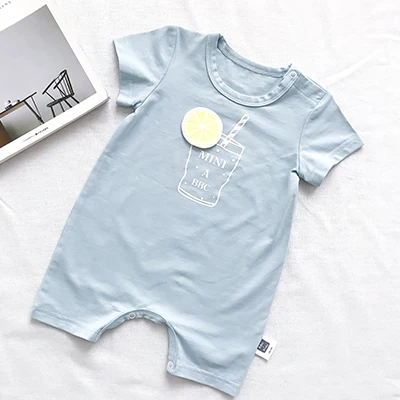 Lemonmiyu летние шорты пижамы короткий рукав с круглым вырезом и принтом комбинезон для детей новорожденных сок хлопковые боди для малышей Мягкая цельный