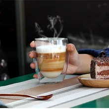 Glasses Coffee-Cup-Set Beverage Beer Transparent-Drink Heat-Resistant Creative Double-Wall