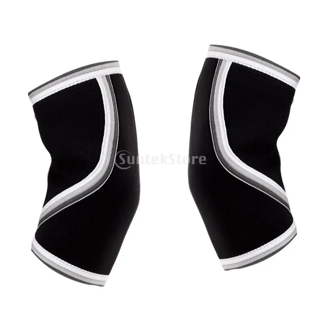 1 Pair Men Women 5MM Neoprene Elbow Support Elbow Sleeves Guard Protector for Weightlifting Basketball Tennis Fitness S-XXL