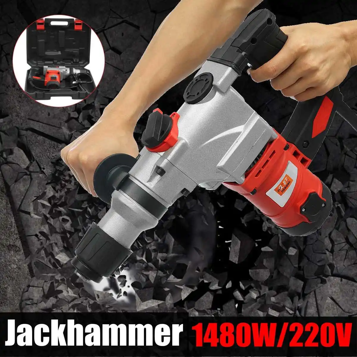 

1480W Multi-function AC Power Demolition Rotary Jack Hammer Jackhammer Electric Concrete Drill