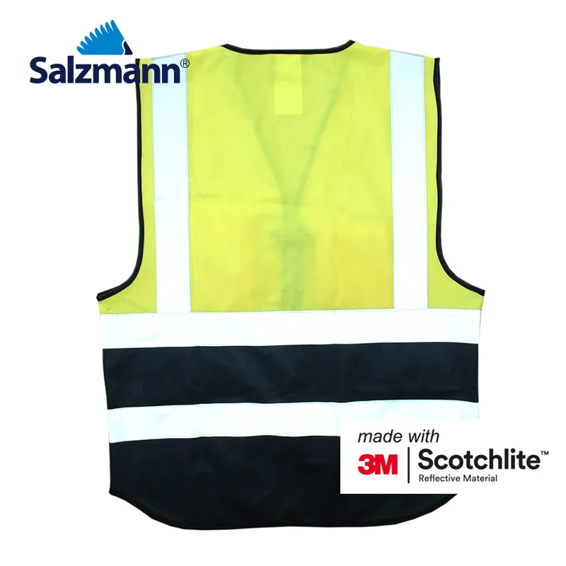 Зальцман 3m Scotchlite Светоотражающая с карманами жилет безопасности желтый+ синий