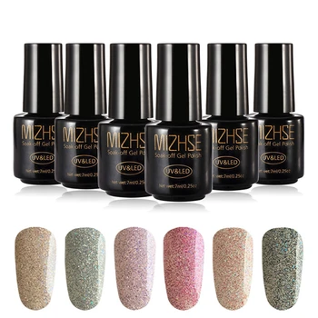 

MIZHSE 7ML Super Color Gel Paints Crystal Nail Art Glitter Pearl Diamonds Soak off Platinum UV LED Gel Nail Polish