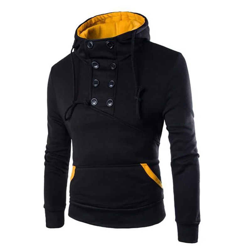  Autumn New Men Hoodies Sweatshirts Casual Solid Long Sleeve Hoodie Men Slim Fit Pullovers Sweatshir