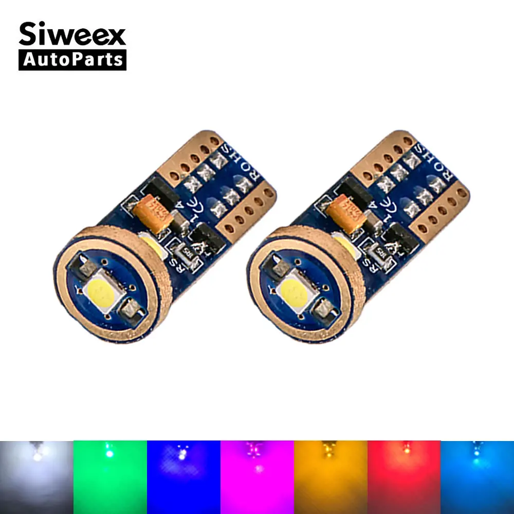 

2 PCS W5W T10 Led 194 168 Canbus Car Bulb 3030 3 SMD Turn Signal Dome Map Reading Lights Clearance Trunk Lamp DC 12V 7 Colors