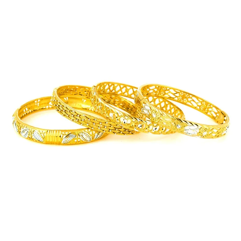 

JHplated Ethiopian Bangle Women Fashion Gold white Color Dubai Bride Wedding Africa Arab Jewelry Eritrea Habesha Wedding Gift