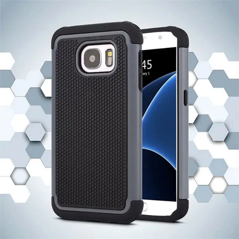 

Cool 3 in 1 Football Pattern PC+Silicon Hybrid Kick-stand Shockproof Cover Case for Samsung Galaxy S7/S7 Edge Drop Shipping