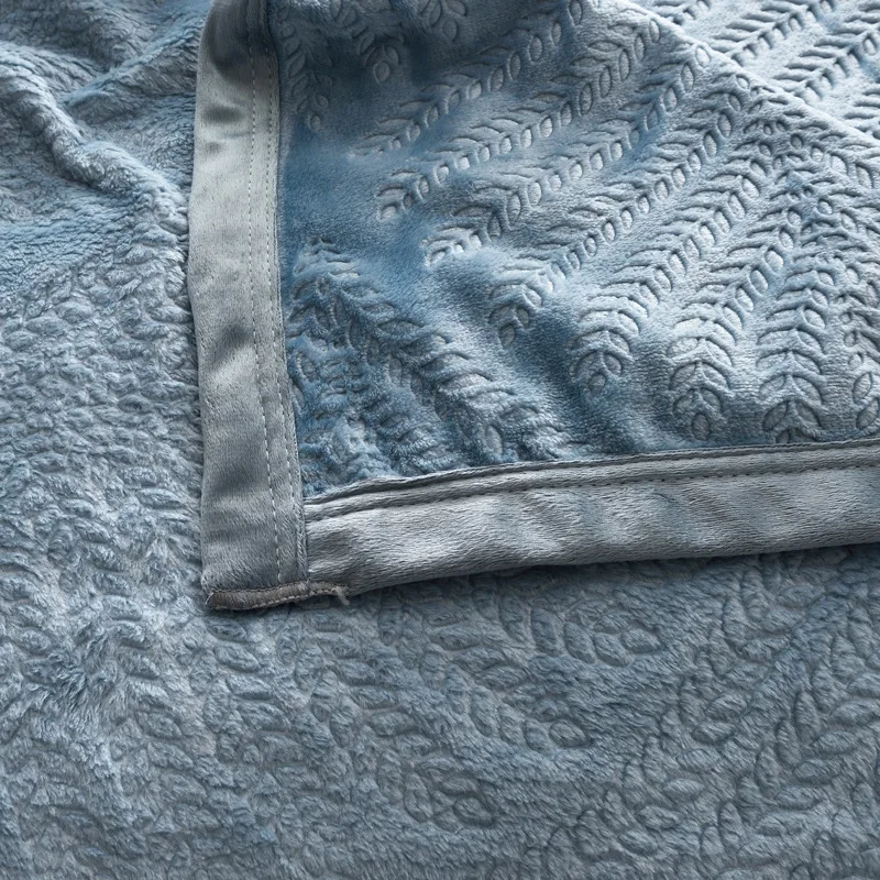 300GSM мягкие теплые фланелевые одеяла с тиснением для кровати, одноцветные летние покрывала, зимние покрывала, коралловые флисовые клетчатые одеяла