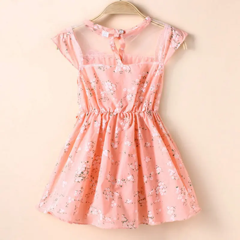 Летнее цельнокроеное кружевное платье-туника с цветочным рисунком для маленьких девочек праздничное платье принцессы размеры s-xl для
