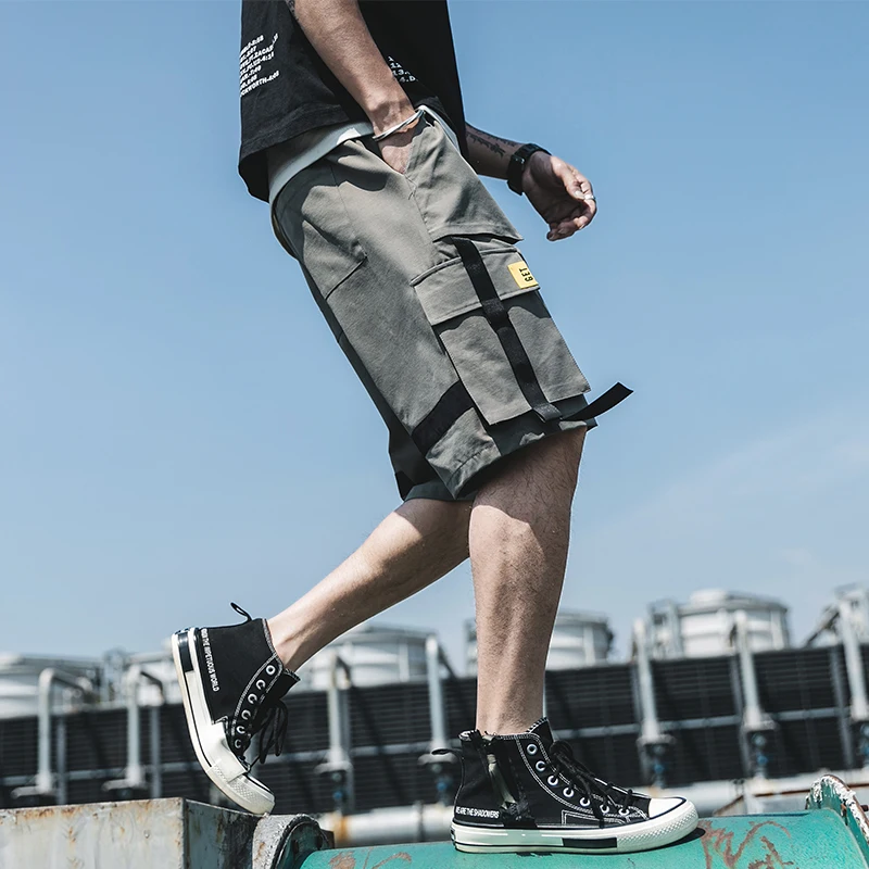 Мужские шорты в стиле хип-хоп, уличная одежда, летние военные хлопковые мужские шорты-бермуды, M-XXXL, с карманами, мужские повседневные шорты