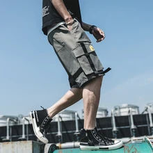 Мужские шорты в стиле хип-хоп, уличная одежда, летние военные хлопковые мужские шорты-бермуды, M-XXXL, с карманами, мужские повседневные шорты