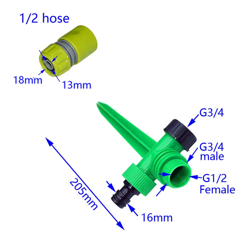 Полив сада женский 1/2 Держатель сопла 3/4 мужской пластиковый Спайк 1/2 коннектор для шланга конический полив последовательное соединение 1 шт