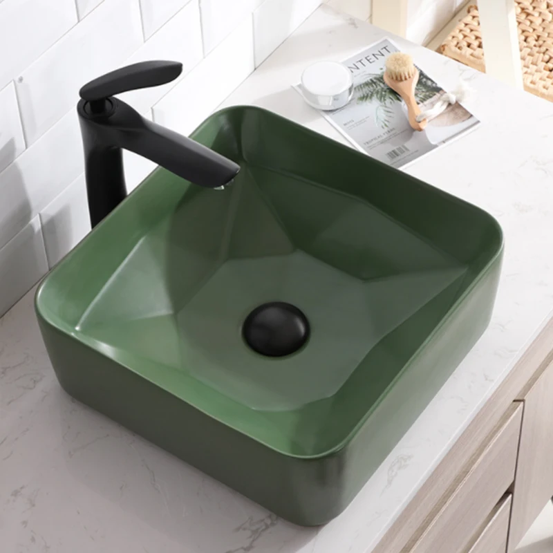 

Square geometry design concrete sink silicone mold toilet cement washbasin mold