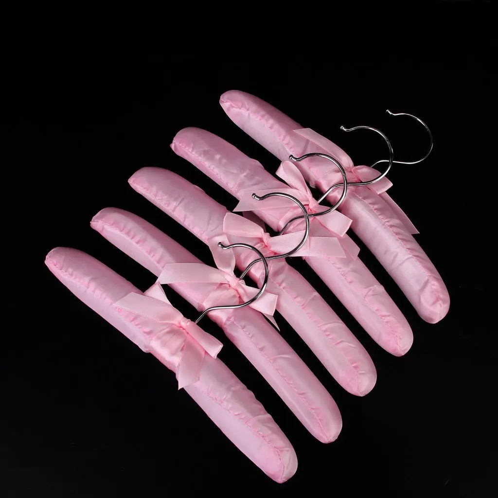5 х сатиновых мягких крючков для детской одежды(розовый