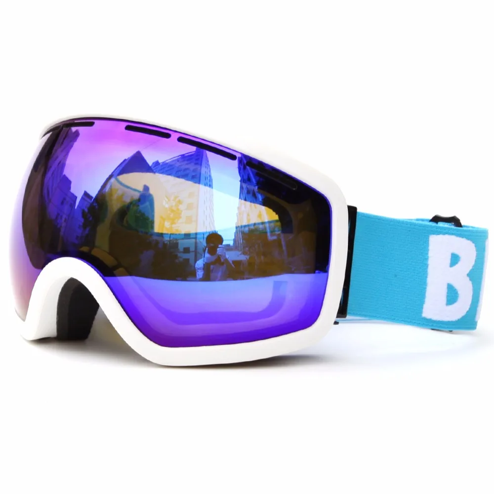 Be Nice Professional Ski Goggles Brand 100 Anti UV Dual Layer Anti Fog