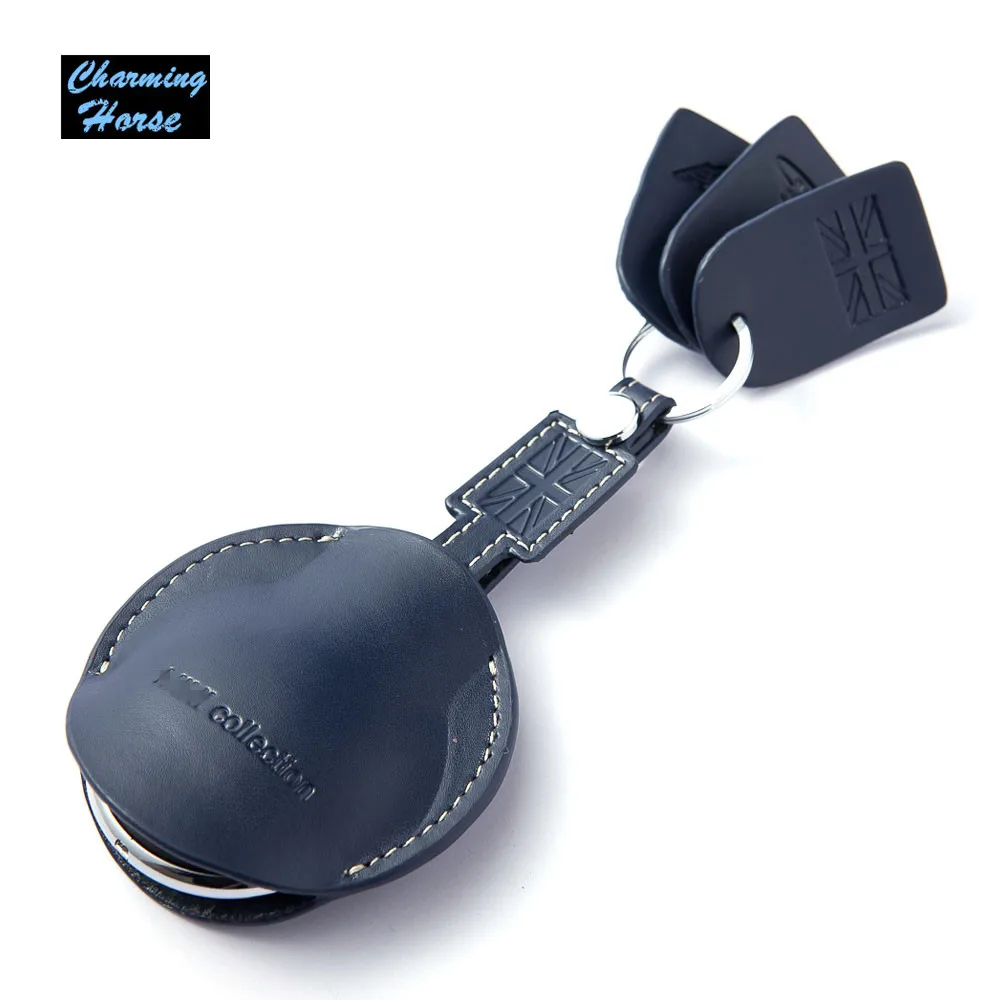 Car Leather Key Fob Shell Bag Holder Case Cover Key Chain For BMW Mini Cooper Convertible
