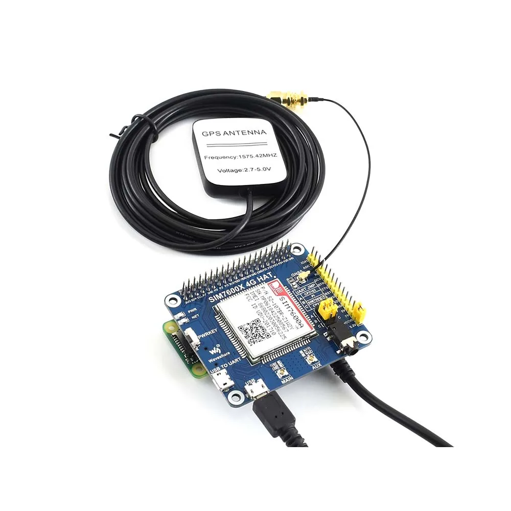 Шляпа Waveshare 4G / 3G GNSS для Raspberry Pi LTE CAT4 Северной Америки|Демонстрационные стенды| |