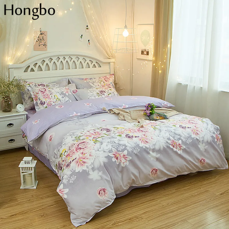 Хунбо классический Постельное белье 4 Размеры; нарядное Цветочное платье с рисунком Фламинго кровать для детей возрастом от 4 шт./компл. постельное белье пастырской простыня AB сбоку постельное белье, покрывало на кровать