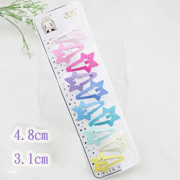 

10 PCS Cartoon Cute Star Shaped Metal Candy Color Baby BB Clips Girls Hairpins Hair Clip Kids Headwear Children Accessories