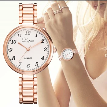 

Lvpai Brand Fashion Ladies Women Alloy Rose Gold Quartz Wrist Watch Dress Clock kol saati relogio feminino For Women