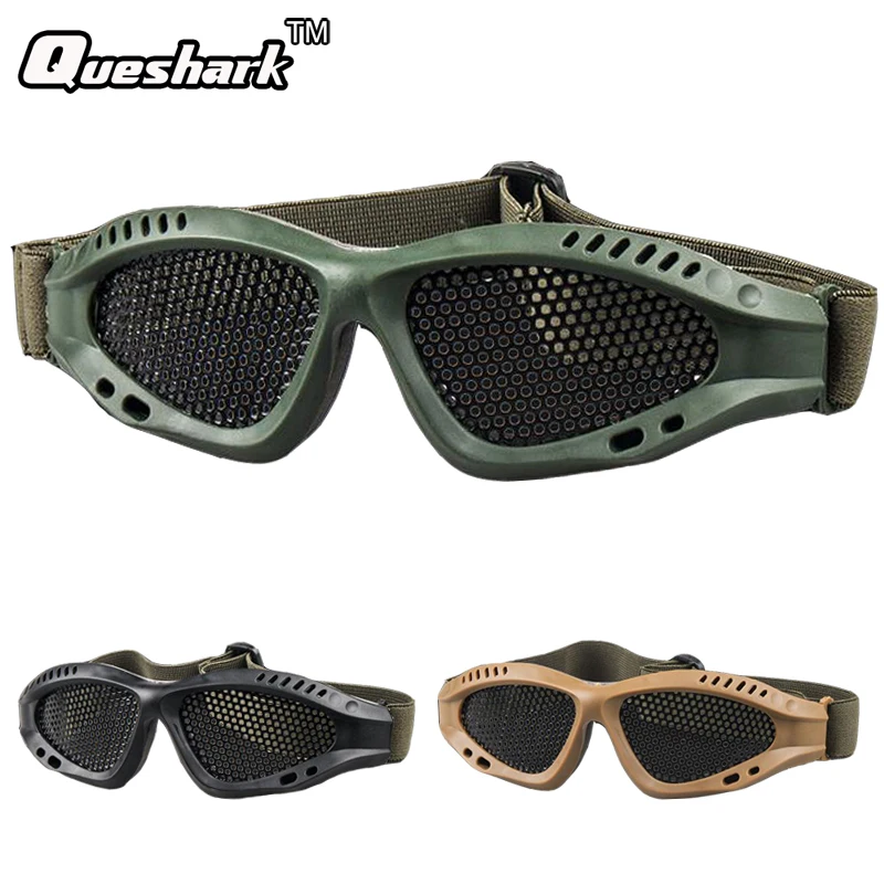 

Protective With Metal Mesh Tactical Glasses CS Game Airsoft Goggles Outdoor Military Anti-Impact Eyewear Safety Eyeglasses